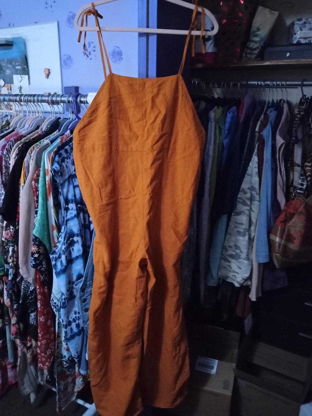 Urban Outfitters Rust Orange Tie-Strap Jumpsuit
